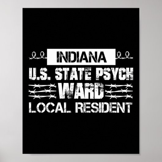 Poster Indiana U.S. Inmate Psych Ward County State Jail H (Devant)