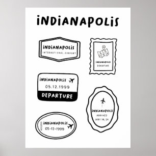 Poster Indianapolis - Collection Timbres de Voyage