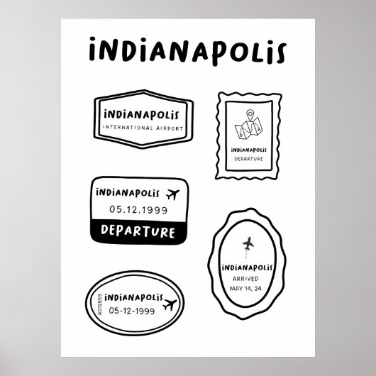 Poster Indianapolis - Collection Timbres de Voyage (Devant)