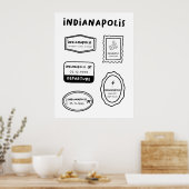 Poster Indianapolis - Collection Timbres de Voyage (Cuisine)