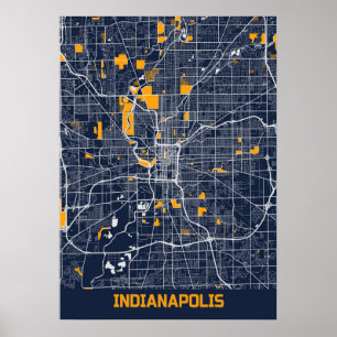Poster Indianapolis - Indiana Bluefresh City Map