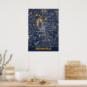 Poster Indianapolis - Indiana Bluefresh City Map (Cuisine)
