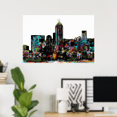 Poster Indianapolis, Indiana en graffiti (Bureau à domicile)