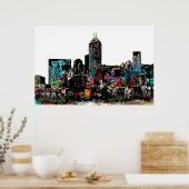 Poster Indianapolis, Indiana en graffiti (Cuisine)