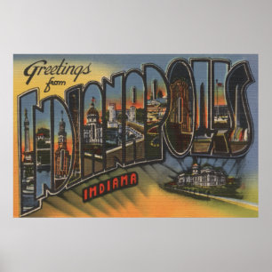 Poster Indianapolis, Indiana - grandes scènes 3 de lettre