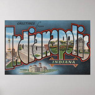 Poster Indianapolis, Indiana - grandes scènes 4 de lettre