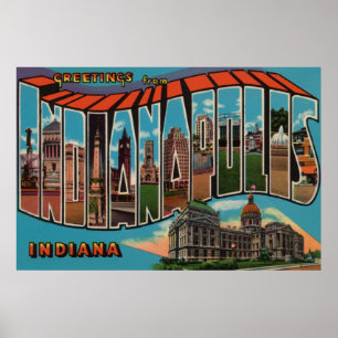 Poster Indianapolis, Indiana (Immeuble Capitale)