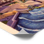 Poster Indianapolis Indiana Monument Circle à la nuit (Coin)