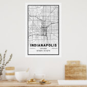 Poster Indianapolis Indiana USA Cities Travel City Map (Cuisine)