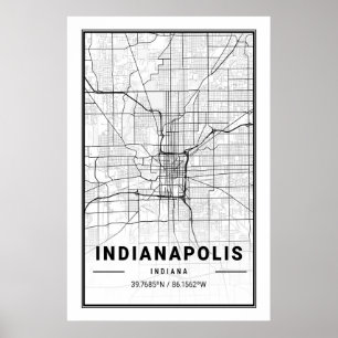 Poster Indianapolis Indiana USA Cities Travel City Map