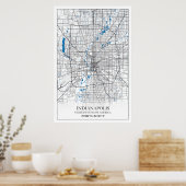 Poster Indianapolis Indiana USA Travel City Map (Cuisine)
