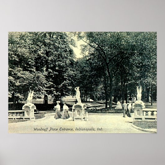 Poster Indianapolis, Indiana Woodruff Place 1910 (Devant)