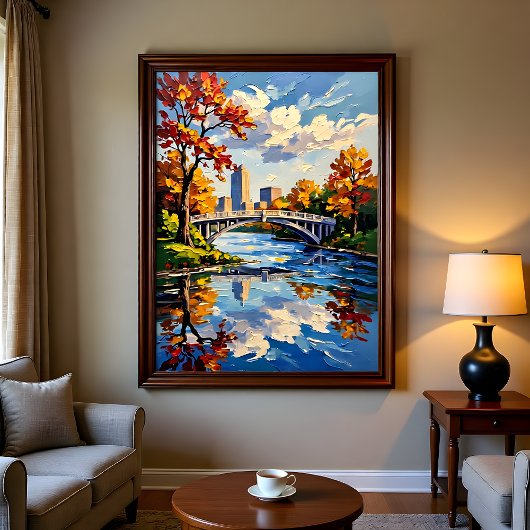 Poster Indianapolis White Bridge Over the White River 