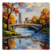 Poster Indianapolis White Bridge Over the White River  (Devant)