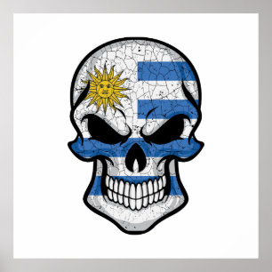 Poster Indicateur crâne souriant Uruguay