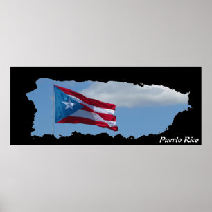 Poster Indicateur de carte de l'île de Porto Rico
