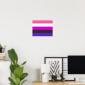 Poster Indicateur de la fierté du fluide genderfluide (Bureau à domicile)