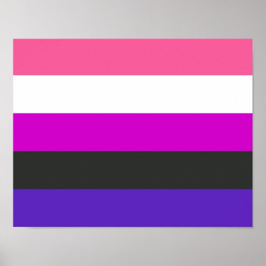 Poster Indicateur de la fierté du fluide genderfluide (Devant)