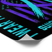 Poster Indicateur de sensibilisation au suicide turquoise (Coin)