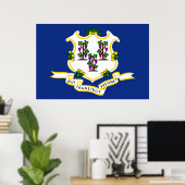 Poster Indicateur d'état Connecticut (Bureau à domicile)
