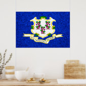 Poster Indicateur d'état Connecticut (Cuisine)