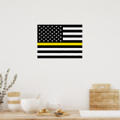 Poster Indicateur Dispatchers de ligne jaune mince (Cuisine)