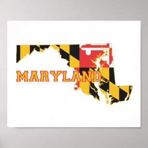 Poster Indicateur et carte de l'état du Maryland