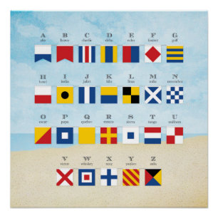 Poster Indicateur nautique Alphabet et plage