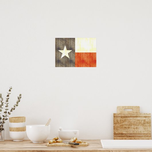 Poster Indicateur Retro Vintage Texas (Cuisine)