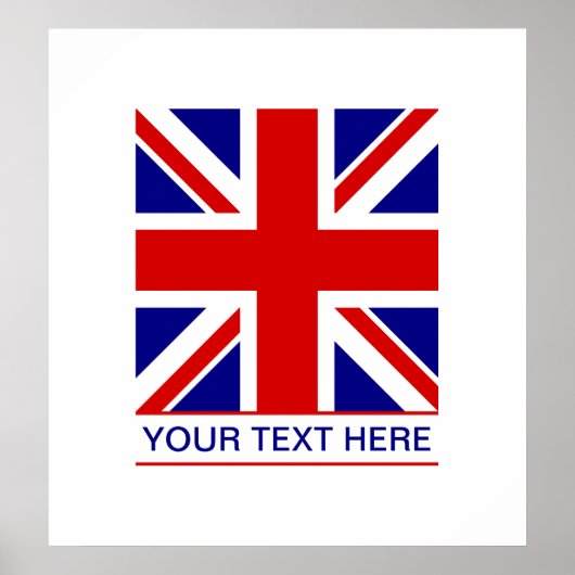 Poster Indicateur Union Jack Plus votre texte (Devant)
