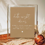 Poster INDIE Bohemian Beige Date Carte de nuit Modèle Pos<br><div class="desc">Ce modèle modèle de carte datant de la nuit présente une police manuscrite pointue et un design moderne et minimaliste avec des tons beiges terreux. Modifiez facilement les couleurs et éditez *le plus* libellé pour répondre aux besoins de votre occasion. Cette enseigne est parfaite pour votre douche nuptiale contemporaine, minimaliste,...</div>