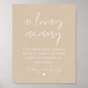 Poster INDIE Boho Beige In Love Memory Sign