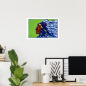 Poster Indien bleu (Bureau à domicile)