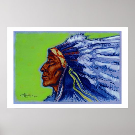 Poster Indien bleu (Devant)