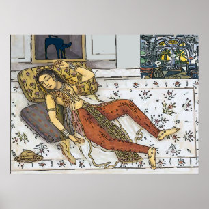 Poster Indien, femme de Mughal, princesse