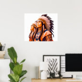 Poster Indiens d'Amérique sur un mur (Bureau à domicile)