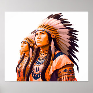 Poster Indiens d'Amérique sur un mur