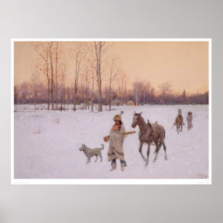 Poster Indiens dans la neige (0565A)