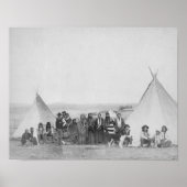 Poster Indiens de Miniconjou devant Tipis Photo (Devant)