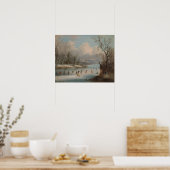 Poster Indiens jouant de la crosse sur la glace (Cuisine)