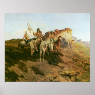 Poster Indiens vintage, Maraudeurs de la Prairie, Seltzer