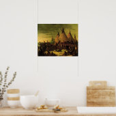 Poster Indiens vintages, Sioux War Council par Catlin (Cuisine)