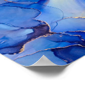 Poster Indigo Blue Gold Abstract (Coin)