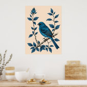 Poster Indigo Bunting Bliss - Une chanson de couleurs (Cuisine)