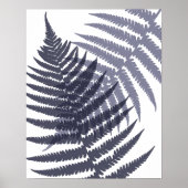 Poster Indigo Navy Blue Tree Fern Imprimer Motif (Devant)