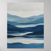 Poster Indigo Valley Layers Abstrait d'art mural (Devant)