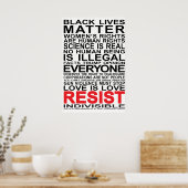 Poster indivisible Noir/Rouge sur la couleur clair (Cuisine)