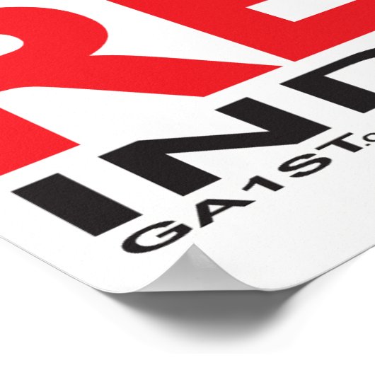 Poster indivisible Noir/Rouge sur la couleur clair (Coin)