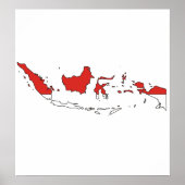 Poster Indonesia Flag Map full size (Devant)