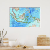 Poster " Indonésie : 1996/today - Carte détaillée... (Cuisine)